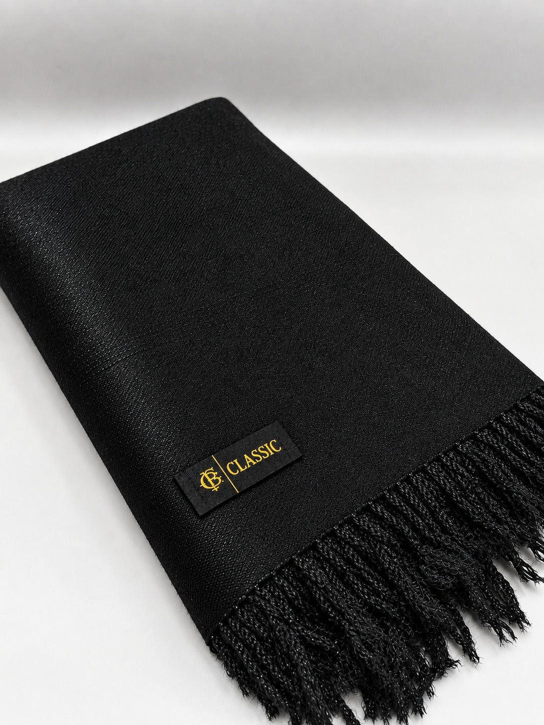 Premium Australian Lamb Wool Shawl – Plain Black