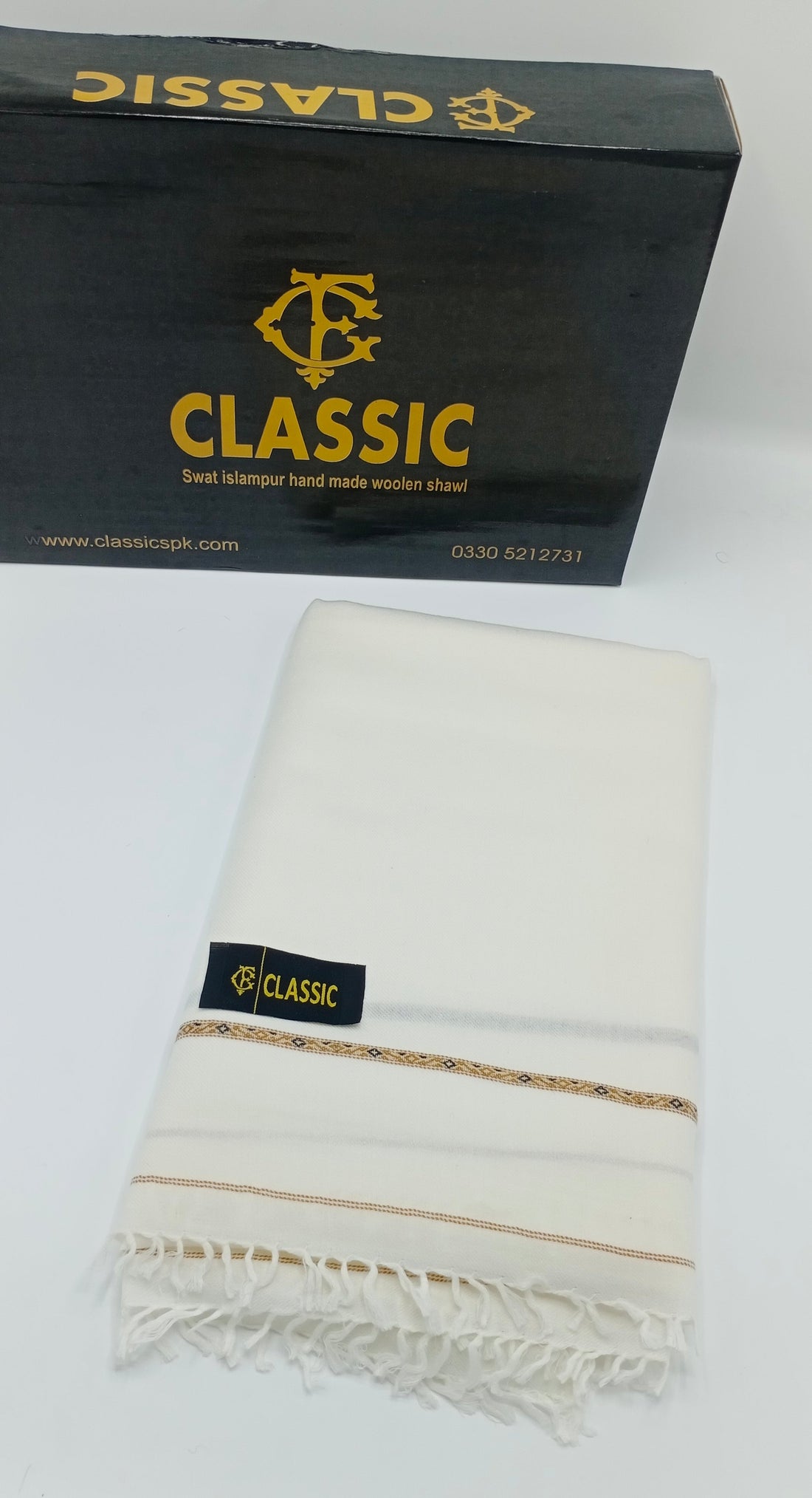 Premium White Wool Shawl – Handmade