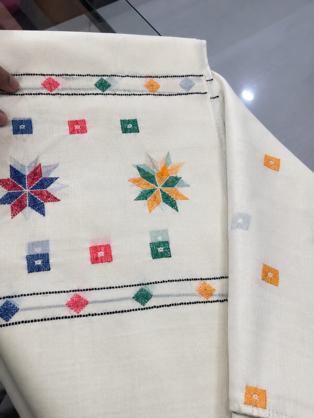 premium shatush women shawl off white